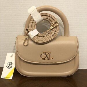 Christian Lacroix CHAR Top Handle Crossbody Bag in Latte 8”x 5.5” x 2.5”